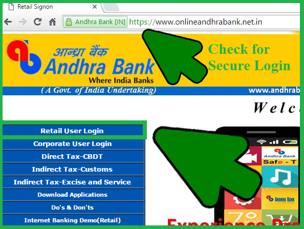 how to login Andhra Bank
